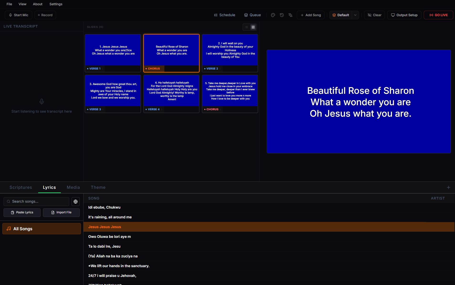 Lyrics & Song Management